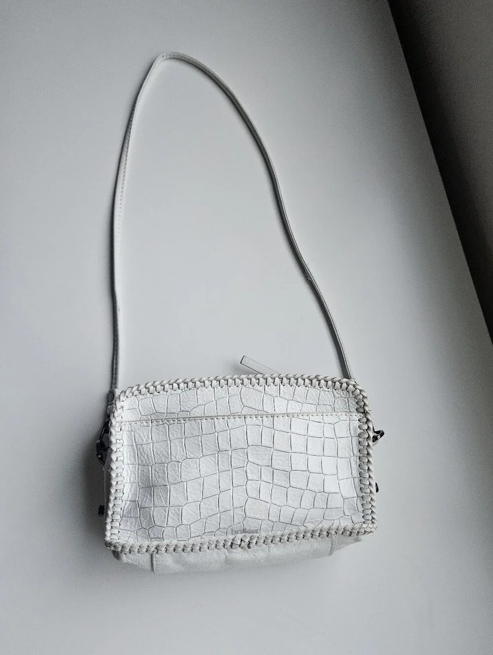 New Botkier White Croc Embossed Leather Petite Crossbody Bag
